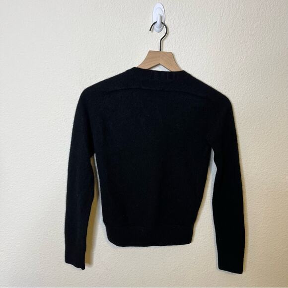 Saint Laurent Black Cashmere Pullover Sweater Ribbed Trim Womens Size XXS - Picture 10 of 11